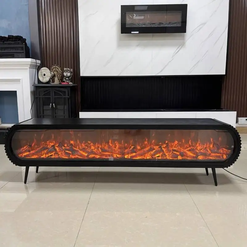 خزانة تلفزيون بيضاوية كلاسيكية حديثة لتزيين مدفأة سوداء فريدة من نوعها خزانة تلفزيون فاخرة إسكندنافية Mueble Para أثاث تلفزيون منزلي #4