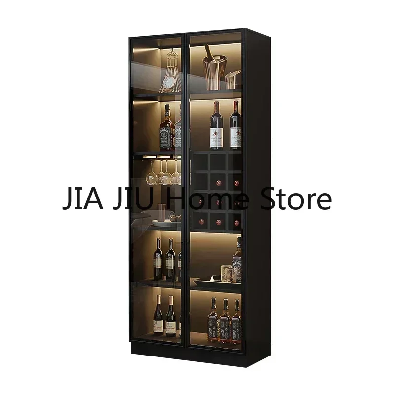 Gabinetes de vino con exhibición de pared, sala de estar, cocina moderna de lujo, simplicidad, Botellero de vidrio, Bar, gabinetes de vino, muebles QF50JG