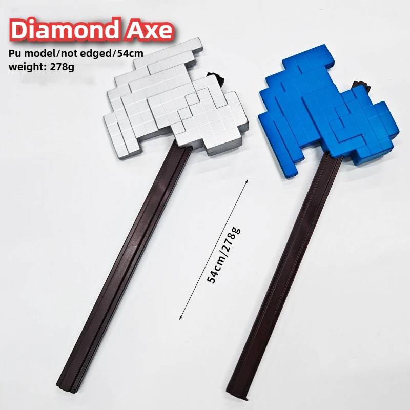 54 cm périphériques de jeu Anime doux PU diamant hache Cosplay accessoires couteau armes modèle équipement décoratif garçon cadeaux de vacances jouets