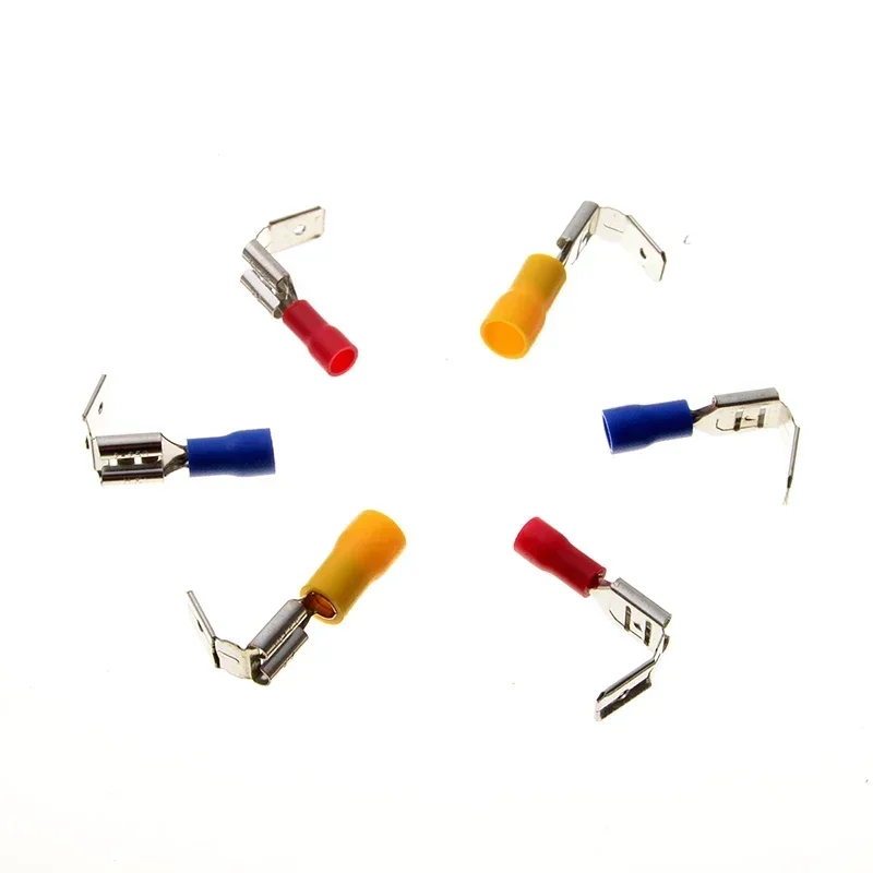 100pcs/Set Piggy Back Spade Terminators Insulated Butt Connector Crimp Electrical Terminals 10-22AWG Red Blue Yellow