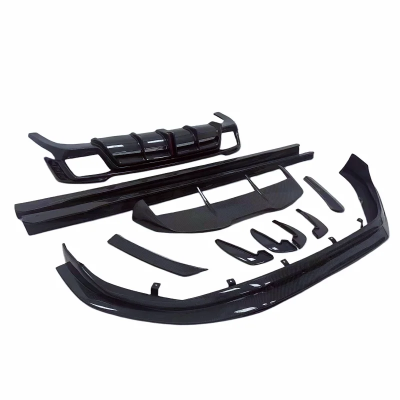 

For Audi RS4 IM style carbon fiber front bumper edge side skirts rear diffuser rear spoiler front bumper wind blade body kit
