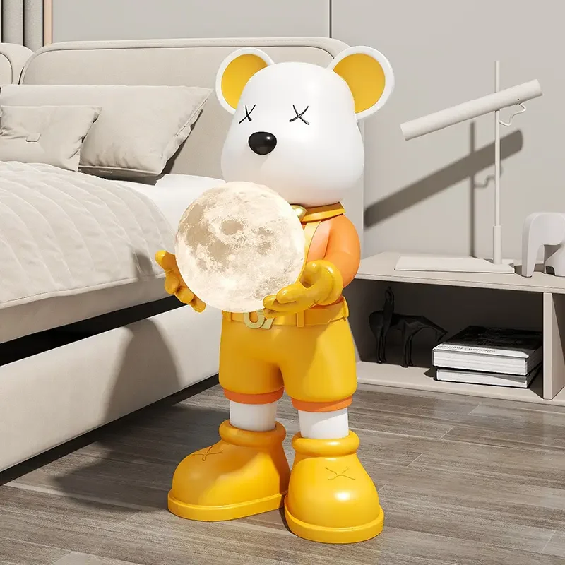 New Arrival Violent Bear Sculpture Moon Lamp Resin Crafts Decoration Living Room Furniture Ornaments for Home Decor Gift