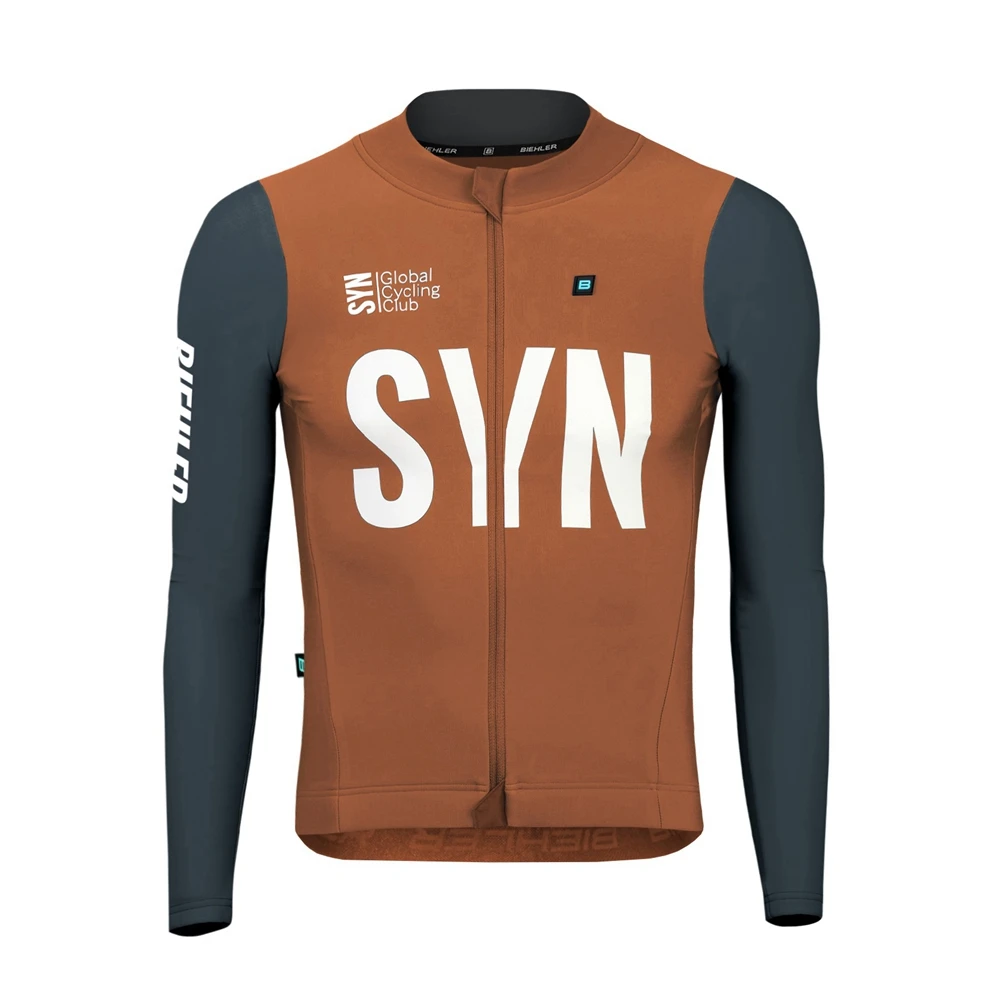 SYN LEAF GREY Men\'s Long Sleeve Cycling Jersey Riding male Bicycle Team Race Tops Wear Spring Autumn Outdoor Cycling Clothing