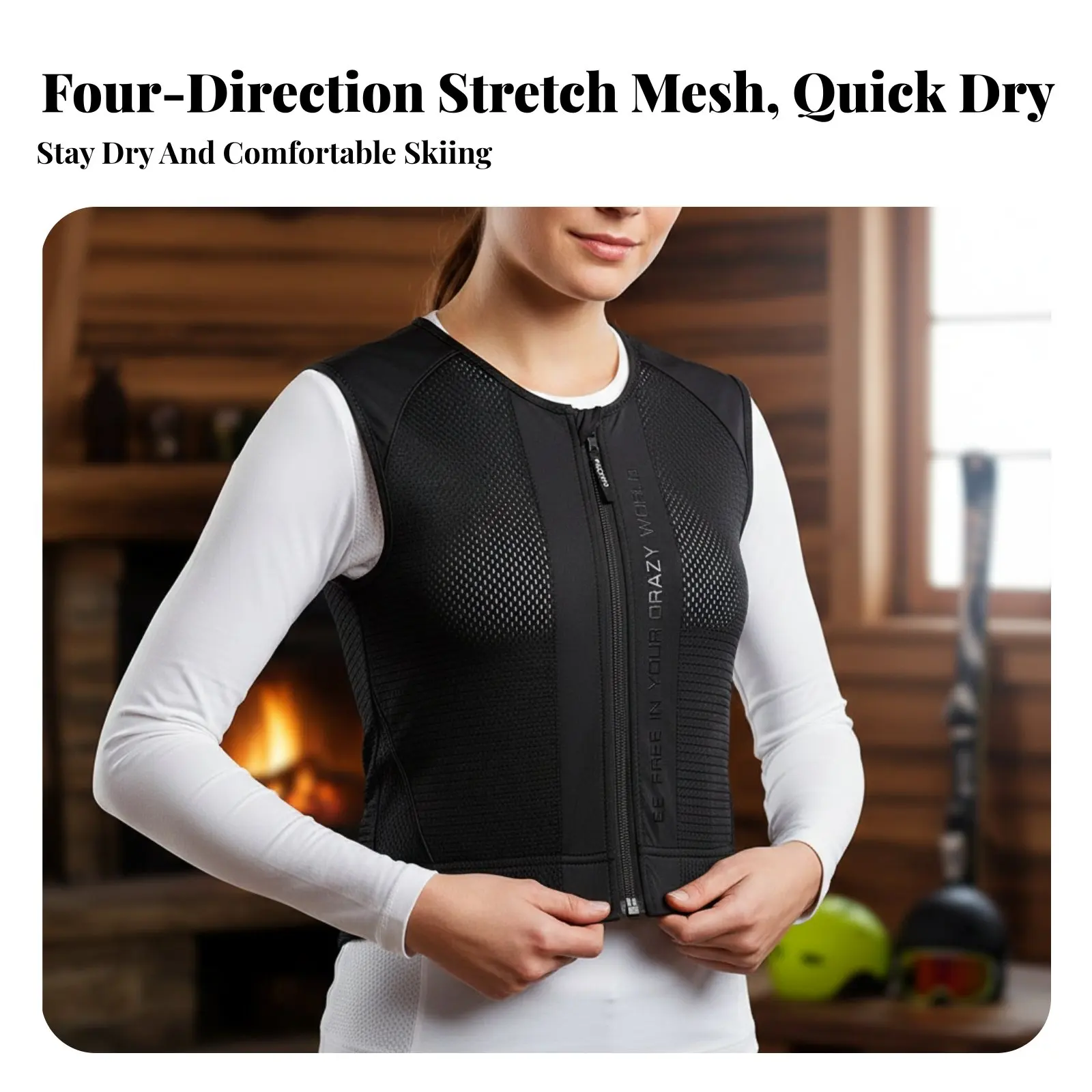 

Защитный жилет для катания на лыжах, дышащий, удобный, унисекс, ударопрочный, с внутренней защитной подкладкой.