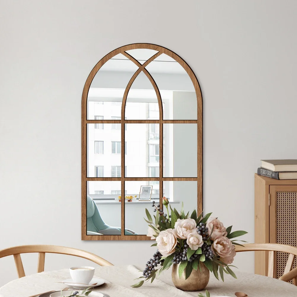 Artistic Home Decor Acrylic Mirror Wall Sticker Distinctive Semicircular Shape Easy Installation Functional Elegance