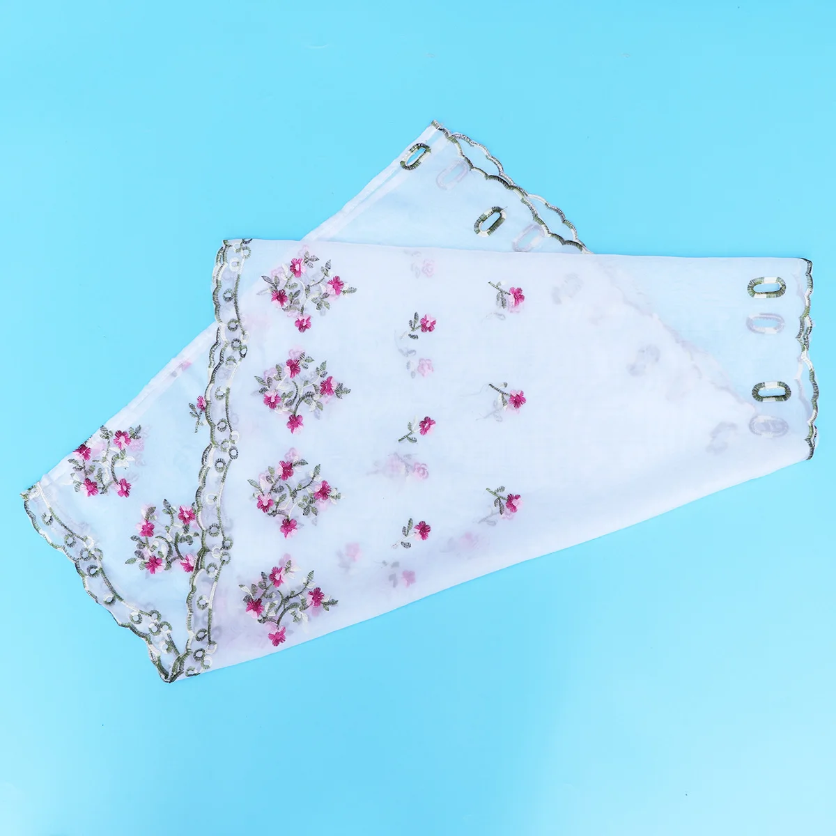 

Embroidered Rose Short Curtains Pastoral Style Window Decor Shade Translucent Rustic Home Decoration Kitchen Bedroom Balcony