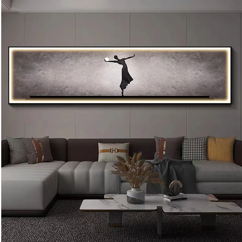 Modern Bedroom Bedside Mural Master Bedroom Figure Art Hanging Painting Living Room  Luxury Simple Luminous Decoration  Painting