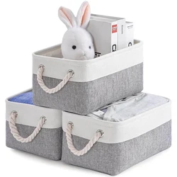 1 Piece Of Fabric Storage Basket With Foldable Handle Suitable For Storing Clothes, Toys, Miscellaneous Items, Etc. (S, M, L)