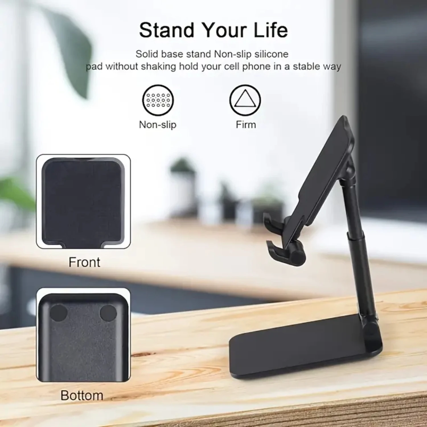 Perfect compact and convenient silicone non-slip portable folding telescopic desktop bracket for live mobile phone support. The