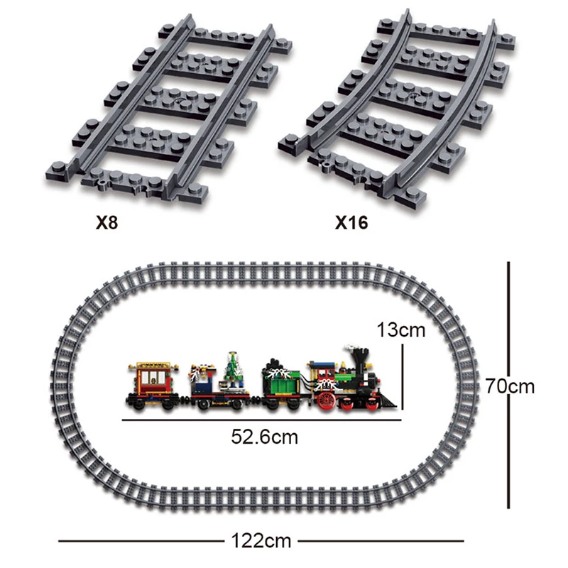 826 PCS Christmas Winter Holiday Train Set Railway Track Toys 2.4G RC Steam Train Building Blocks Bricks Toys for Kids Xmas Gift