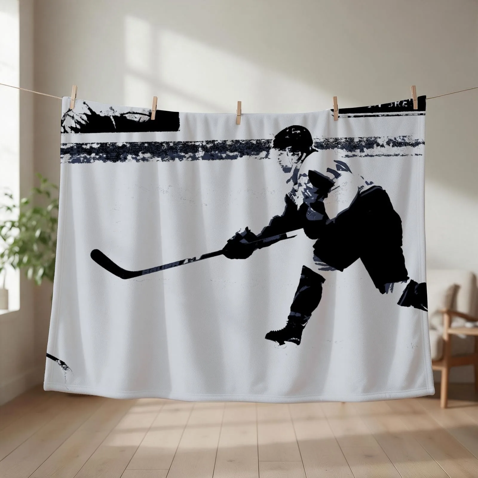 He shoots, He scores! - Hockey Player Throw Blanket Fashion Sofas Sofas Picnic Vintage Blankets