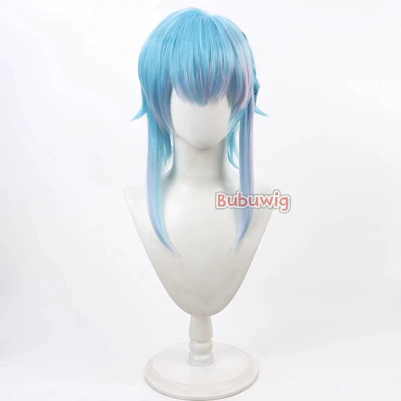 Bubuwig Synthetic Hair Flure Garcia Cosplay Wigs Devil Butler with Black Cat English Light Blue Mixed Pink Wig Heat Resistant