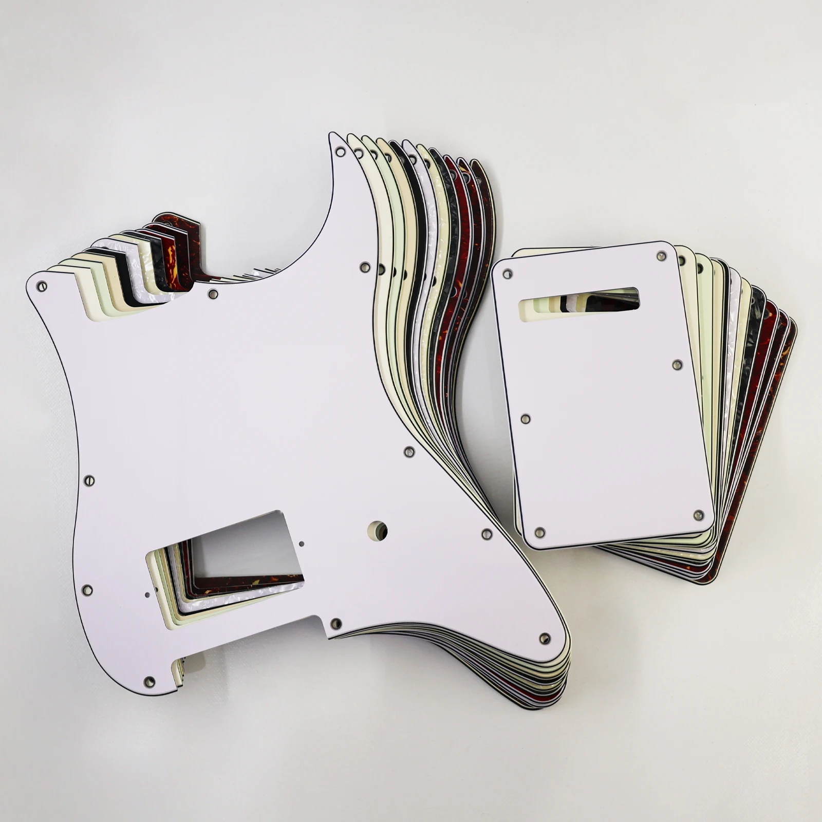 PHRILM 11-Hole One Humbucker Pickguard Set Scratch Plate Compatible with Stratocaster / Strat Style Guitars