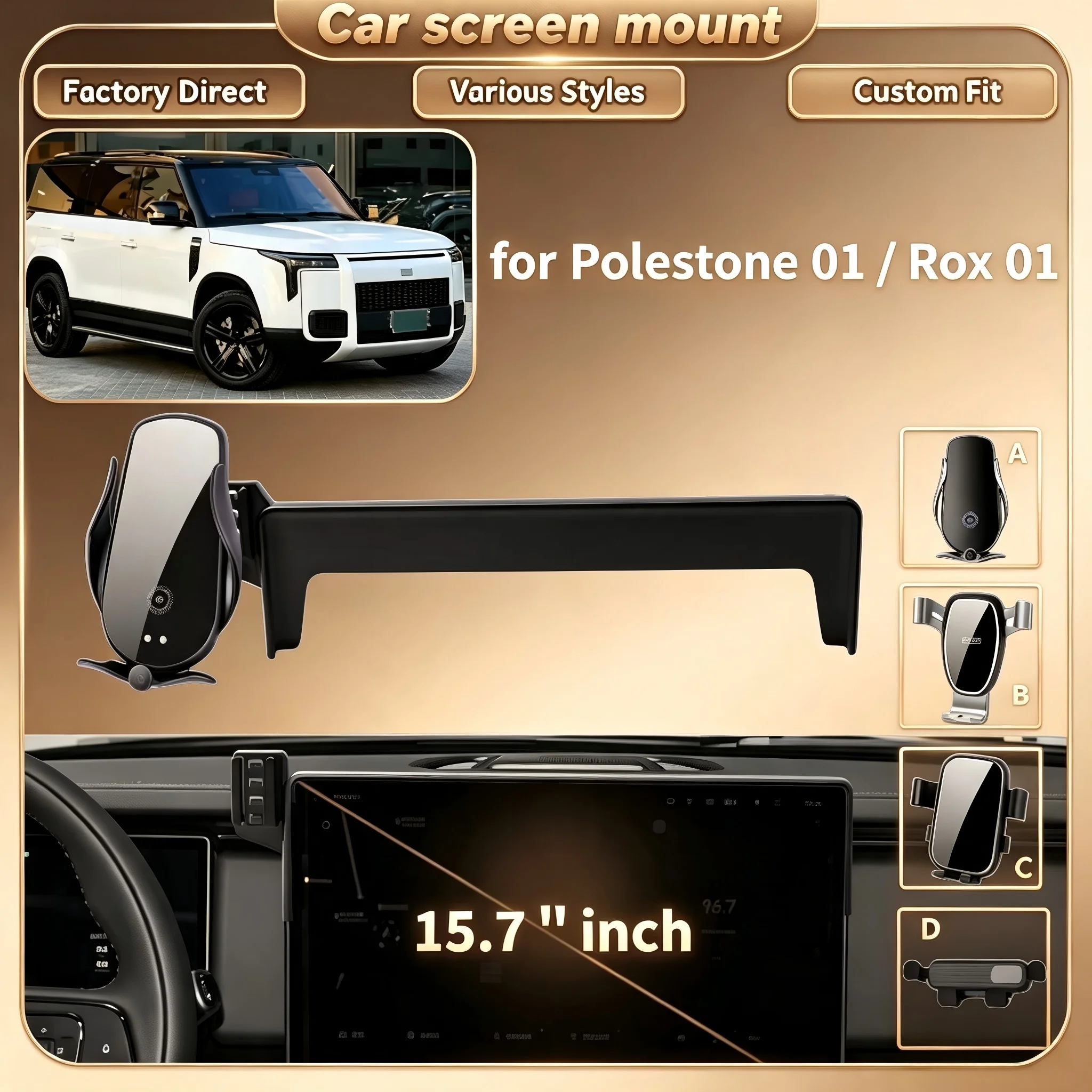 Car Screen Gravity Phone Holder For Polestone 01 Rox 01 GPS Navigation Bracket Auto Interior Accessory Easy Install