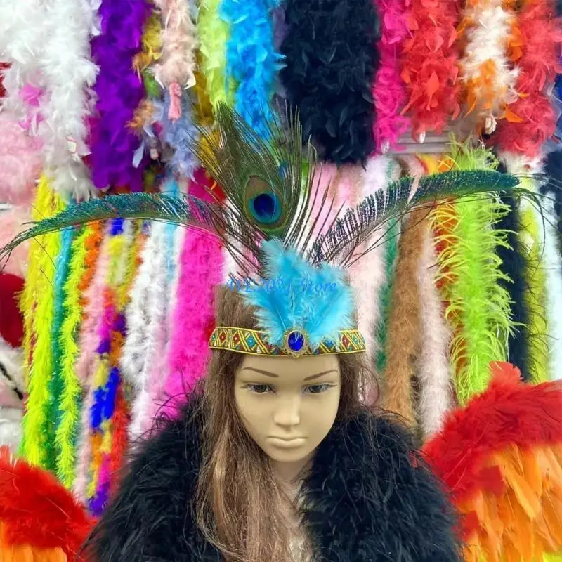 

G5GC Colorful Festival Headbands Handmade African Styles Headbands Unisex Headpiece