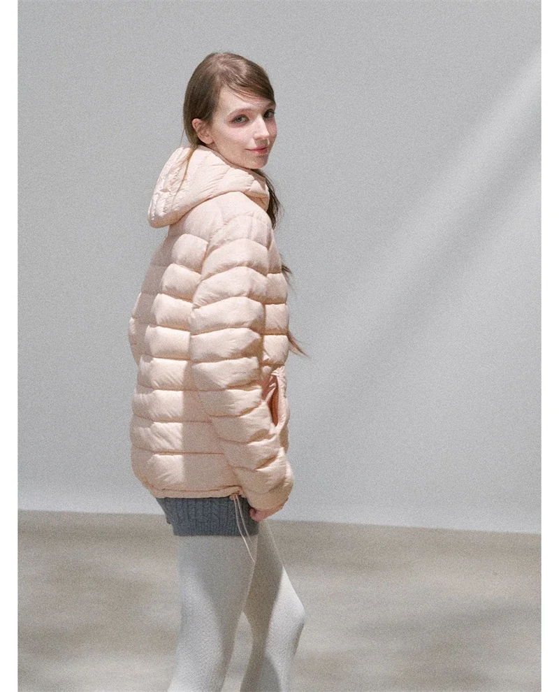Lightweight Puffer Jacket Women Slim Fit Quilted Thin Winter Coat Hooded Casual Warm Inner Down Outerwear Cotton Parkas куртка