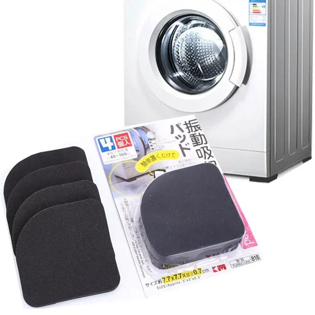 

4 pcs Machine Mat EVA Vibration Absorbing Pad Noise Reduction Washing Machine Vibration Mat Anti Slip Home Appliances Furniture