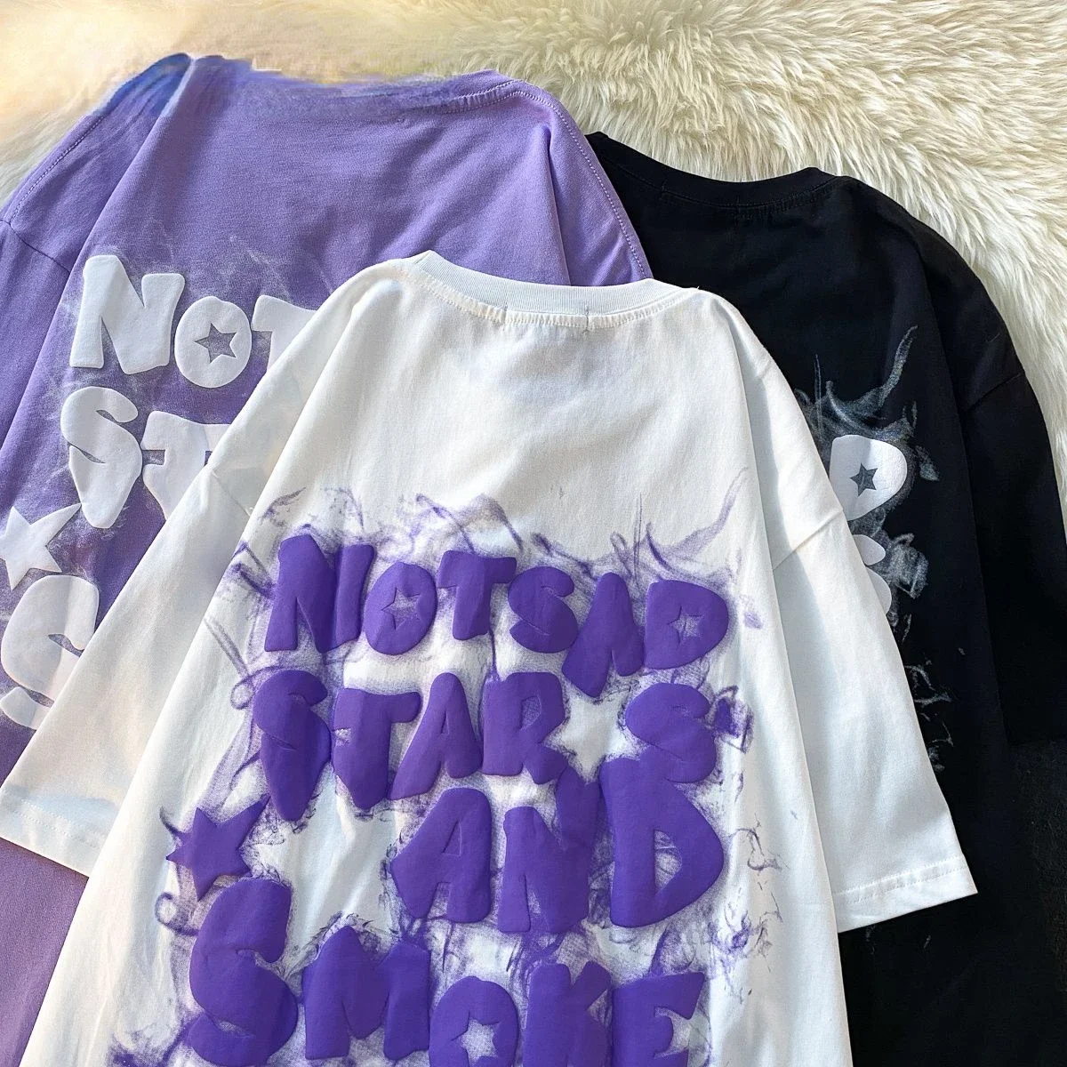 

American Retro Pure Cotton Trend Niche Letter Printed Short Sleeved T-shirt for Men and Women Loose and Versatile Oversize Top