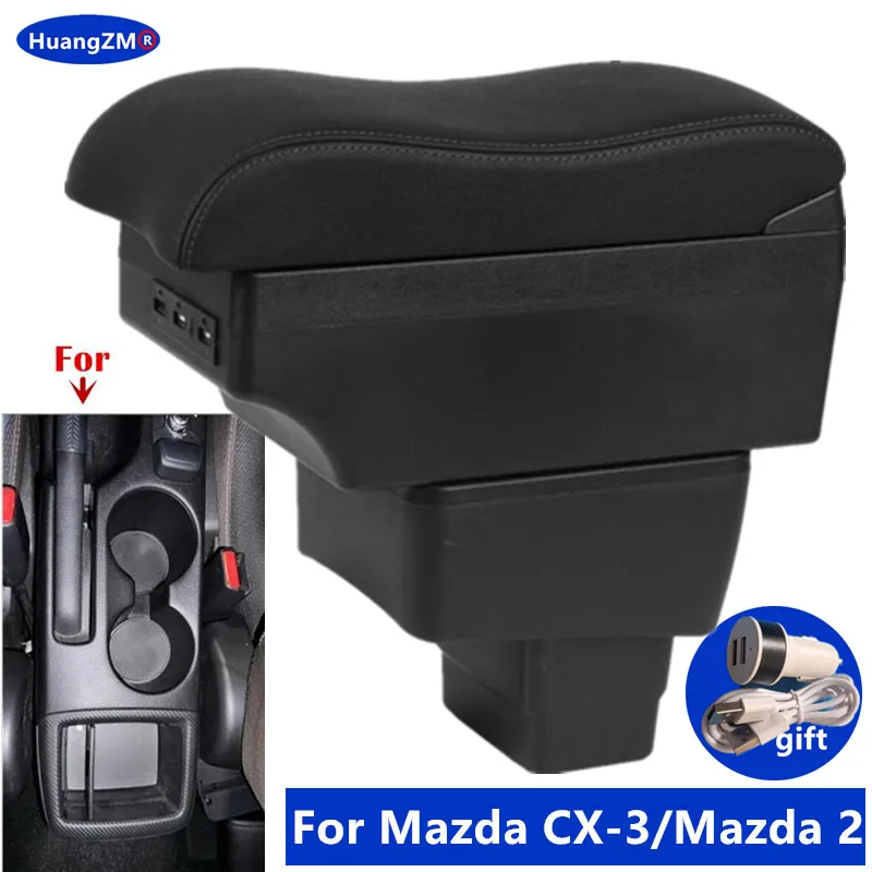 For Mazda CX-3 Armrest Box Storage box Car Accessory Interior Dedicated Retrofit for Mazda 2 Skyactiv Version CX-3 Armrest box