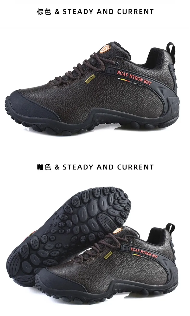 Мужская кожаная походная обувь, дышащая, нескользящая, износостойкая спортивная обувь, уличная походная обувь для беговых походов