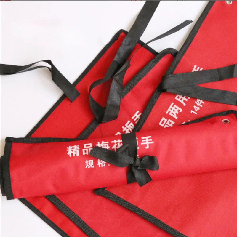 1Pcs Red Canvas Tool Bag Wrench Tool Canvas Storage Bag Roll Up Foldable Spanner Organizer Pouch Case Hand Tool Storage Bars