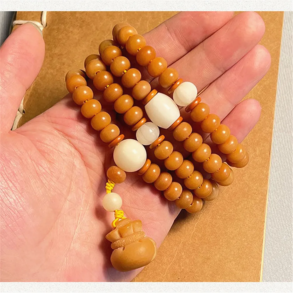 108 Natural Indonesia Weathered Bodhi Prayer Beads Mala Tibetan Rosary Bracelet Men Women Buddhist Meditation Necklace Jewelry