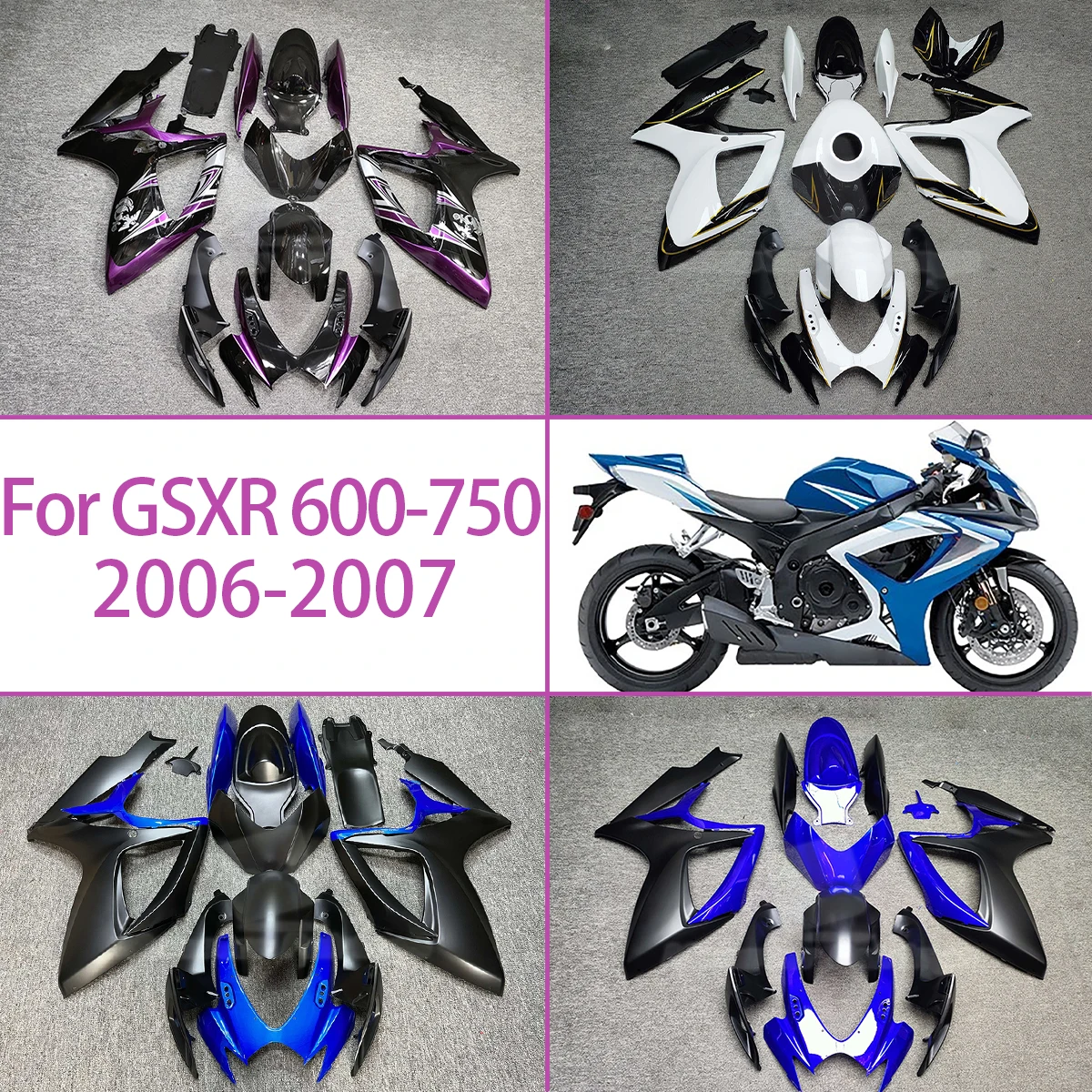 

Motorcycle Fairings For SUZUKI 2006 2007 GSXR 600-750 ABS Full Fairings Custom Styles 06 07 GSXR600 GSXR750
