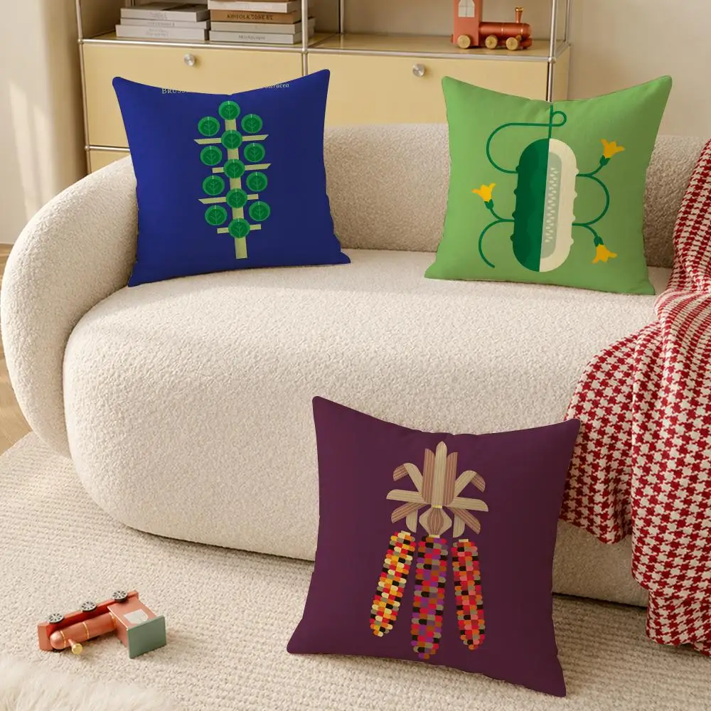 Lovely Simple Vegetable Cushion Cover Pillow Cover Decorative Throw Couch Home Decor for Living Room Sofa
