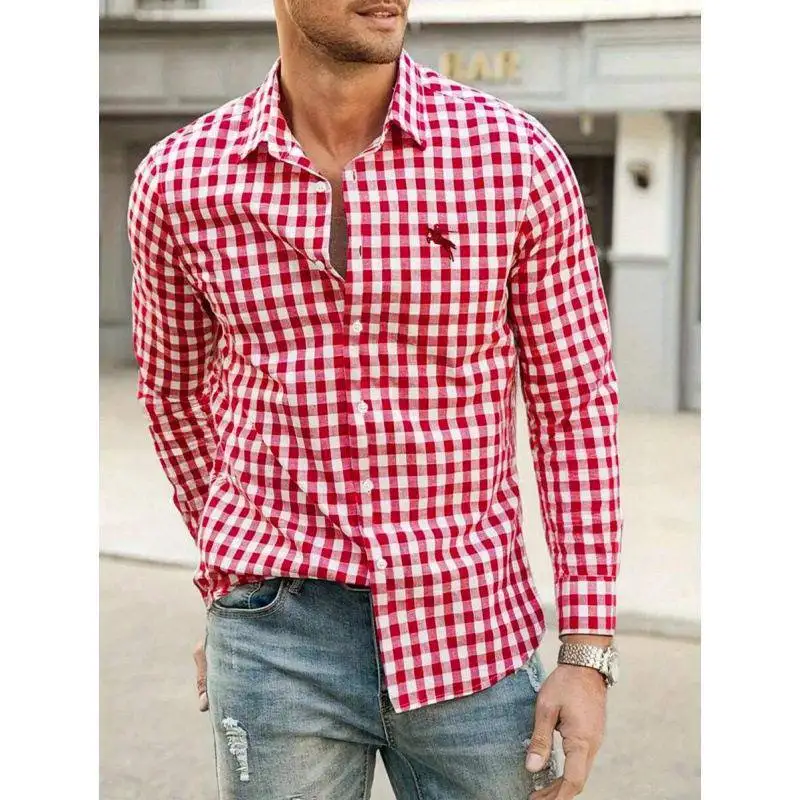 W 74 Printed Lapel Men's Long Sve Shirt Ultra Slim Fit Cuban Collar PU Leather Fleece Lined Three-quarter Sleeve CleanFit Style