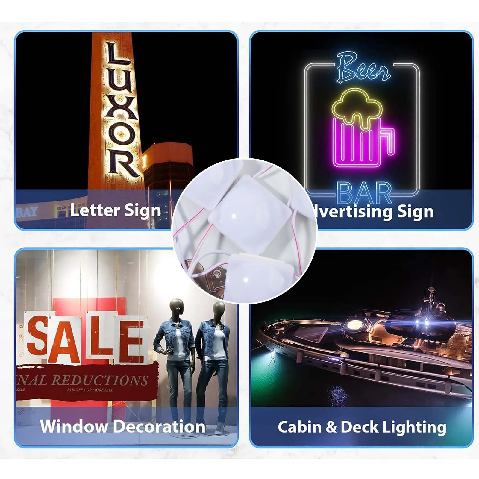 لافتة إضاءة LED COB مقاومة للماء ، إضاءة إعلانية بشريط لاصق ، مناسبة لواجهة المتجر ، SMD ، 12 فولت ، 20 #6