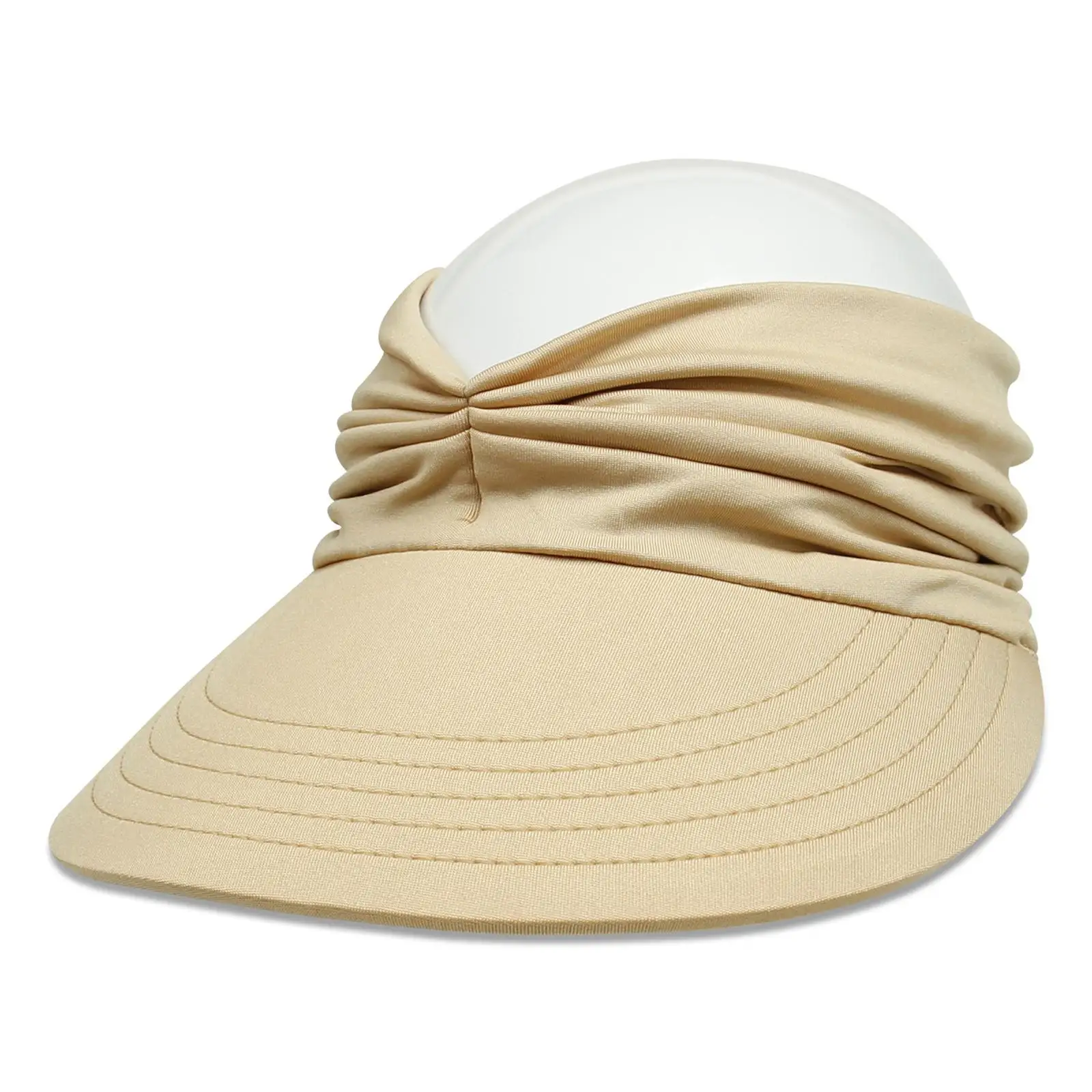 Elastic Women Summer Sun Visor Hat Messy Bun Wide Brim Antiultraviolet Headband for Outdoor Golf Tennis Cycling Travel