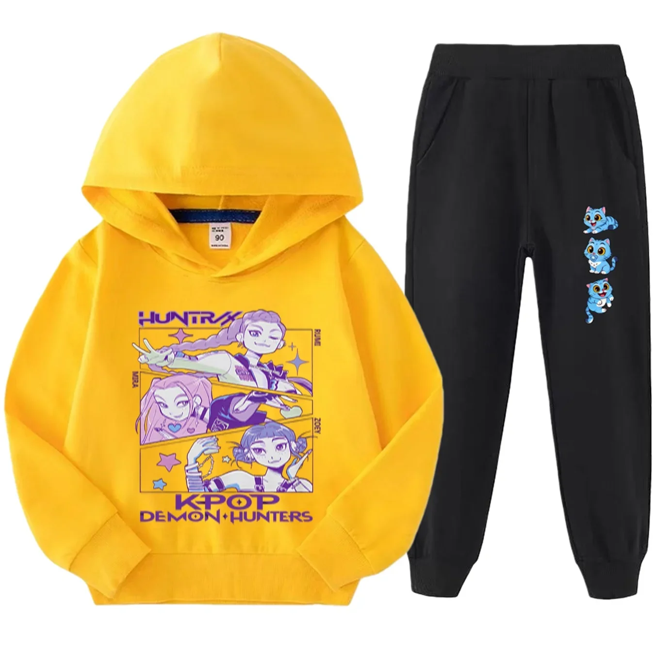 Kpop Demon Hunters Conjuntos para niños Conjunto a juego para niños de moda, diseño de dibujos animados góticos, Idea de regalo de cumpleaños