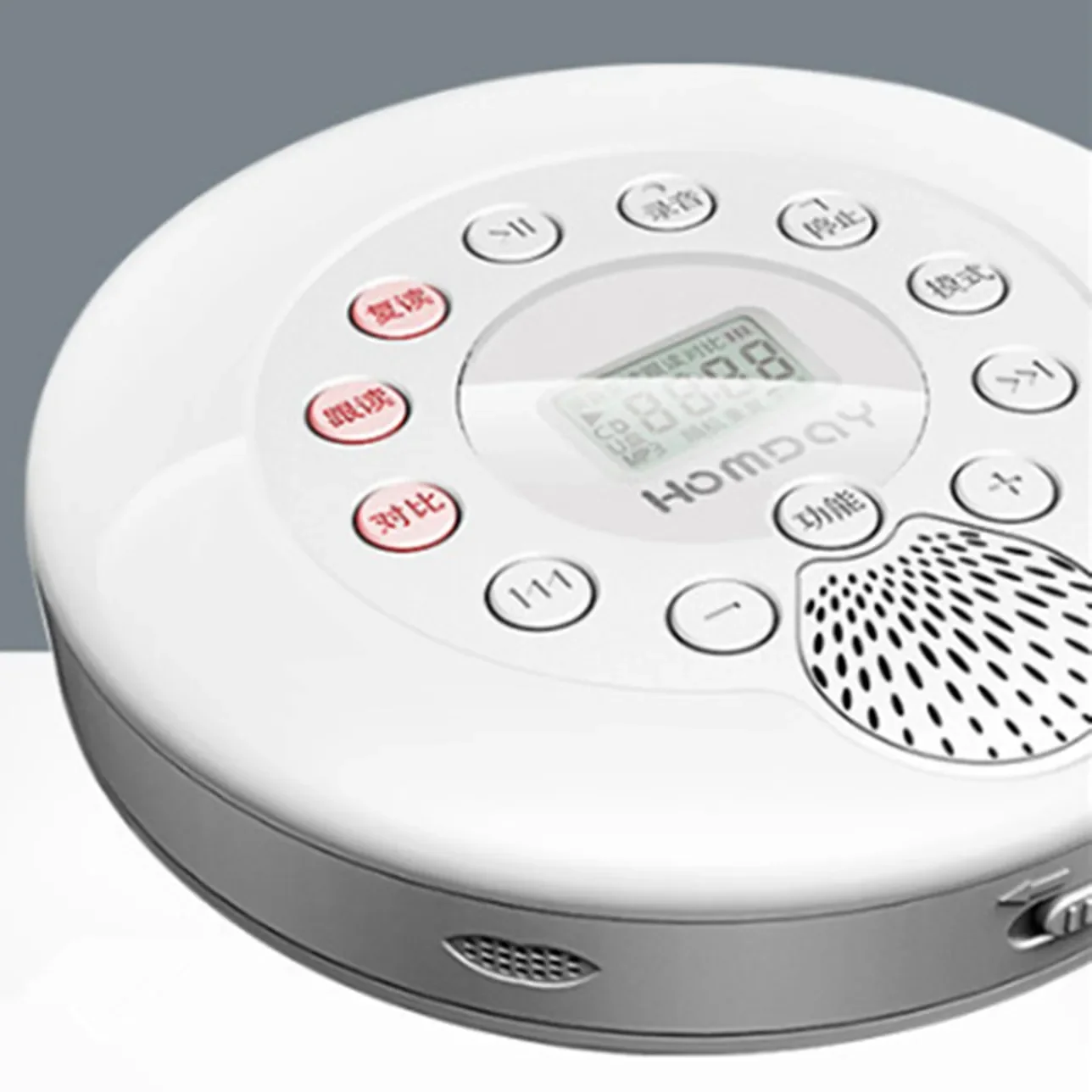 휴대용 CD 디스크 플레이어 스피커 학습 기계, 루프 플레이 전사 MP3 음악 워크맨 사운드 AUX 헤드폰 잭 오디오 리피터