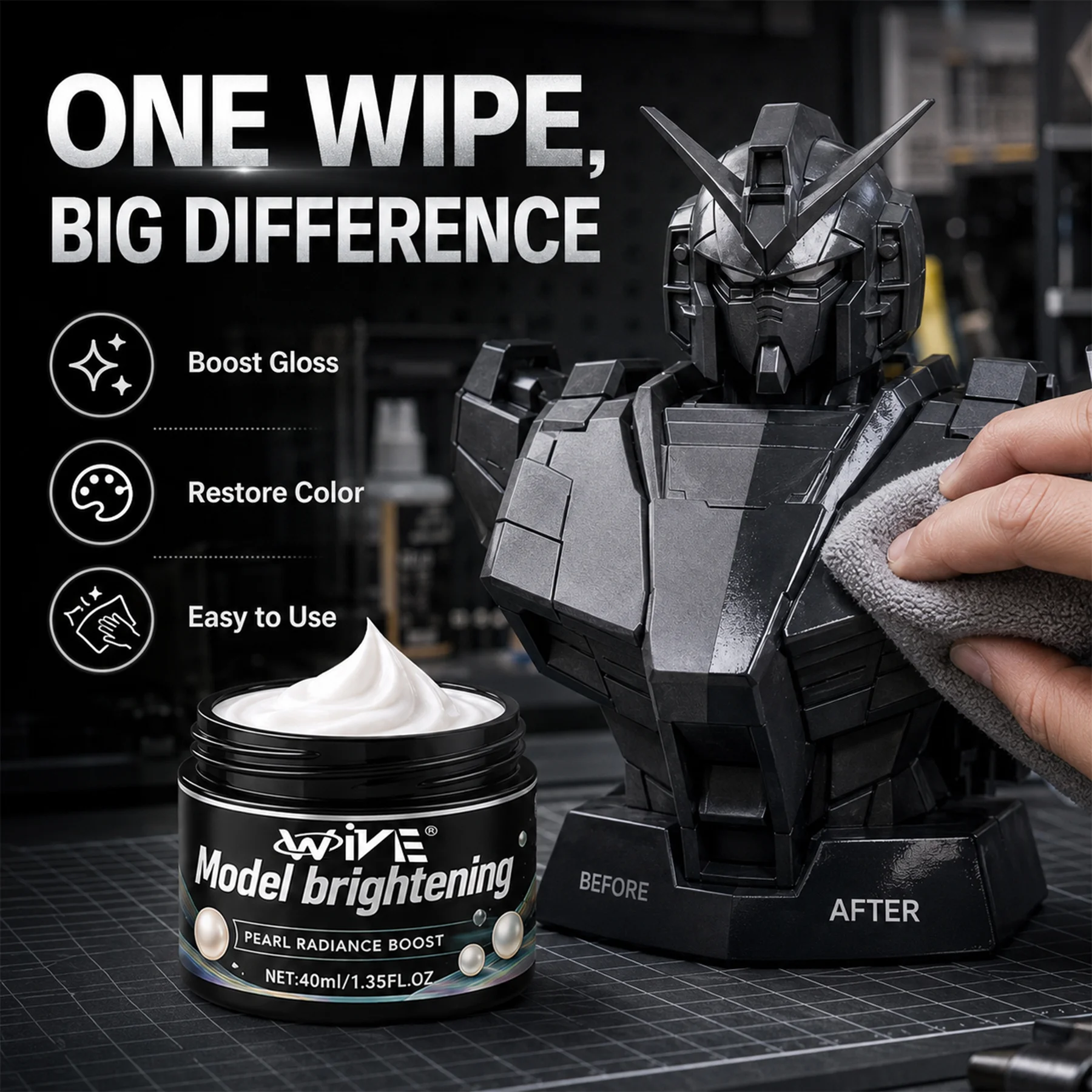 3D Print Polishing Compound, for Resin Crafts, Ceramics & Wood, Polishes and Brightens Finished Surfaces