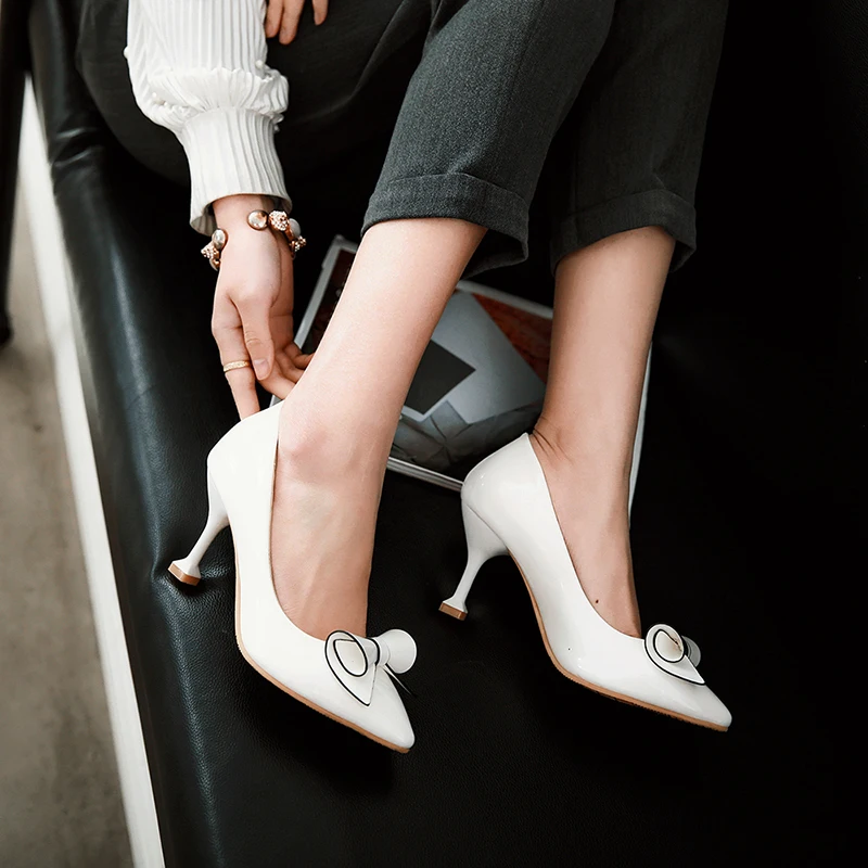 The New Spring and Summer 2026 Bow with Shallow Mouth Fashion High-heeled Shoes Size 31-48