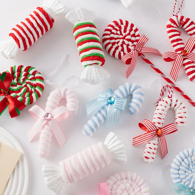 

Christmas Decoration Pendant Accessories Handmade Colorful Foam Festival Scene Layout Prop Candy Stick Sstaff Hang Tree Showcase