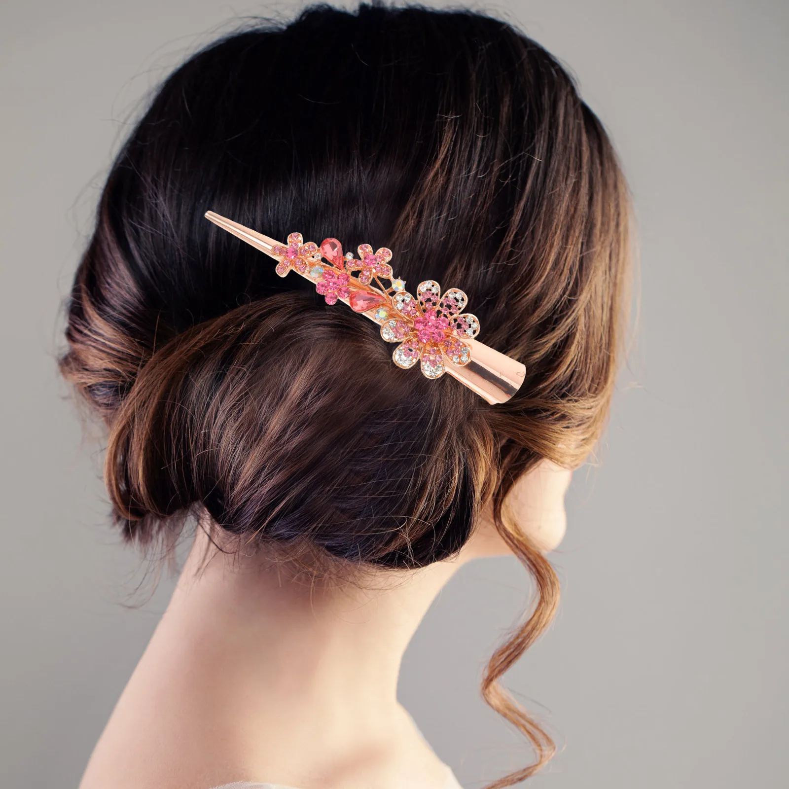 

Large Crystal Clip Vintage Sparkle Barrette Rhinestone Hairpin For Women Girls Fine Thin Hair Party Wedding Elegant Hair
