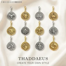 Charm Pendant Aries Taurus Gemini Cancer Leo Virgo Libra Scorpio Sgr Cap Aqu Pisces Zodiac Sign Vintage Gift 925 Sterling Silver