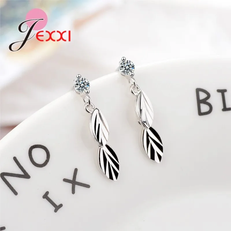 Big Promotion Women/Lady Classic Style Leave Drop Earrings For Sale 925 Sterling Silver Wedding Engagement Party Jewelry