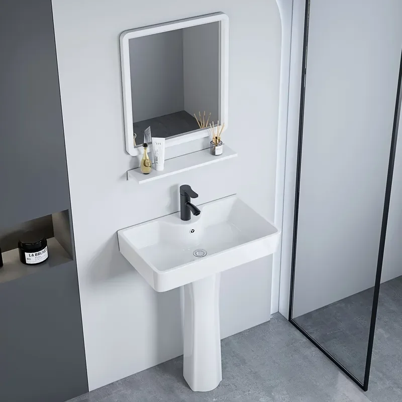 for Column Washbasin Integrated Small Apartment Floor to Ceiling Type Bathroom Mini Ceramic Basin for Balcony Household Use