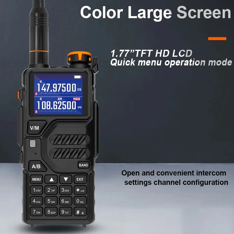 12W Baofeng Air Band Uv-K5Plus Radio Wireless Copy Frequency For Camping Two-Way Radio Noaa Long Range Walkie Talkies