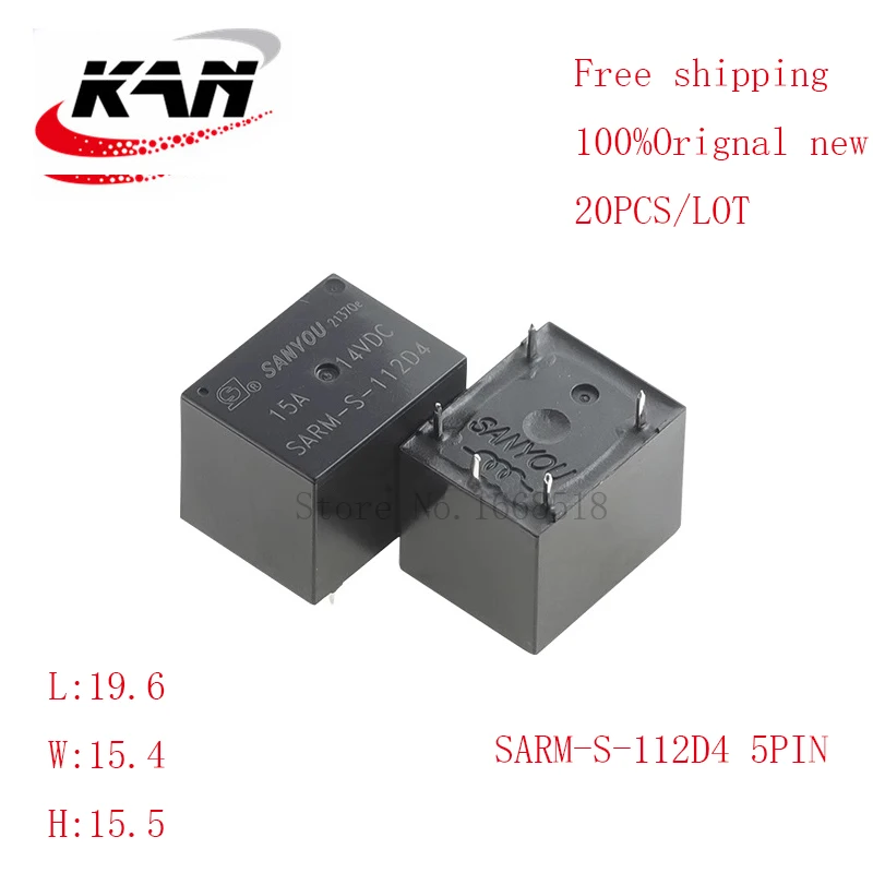 

Free shipping 20pcs Automobile relay SARM-S-112D4 12VDC 5A 14VDC 5PIN Original New