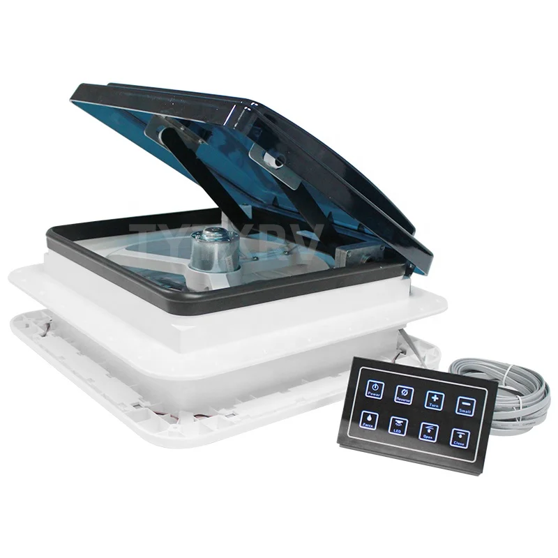 

11 дюймов, 12 В постоянного тока, 280 мм, вентилятор на крыше для автодома, 6-скоростной реверсивный электрический подъемник с дистанционным управлением, датчиком дождя и светодиодной подсветкой