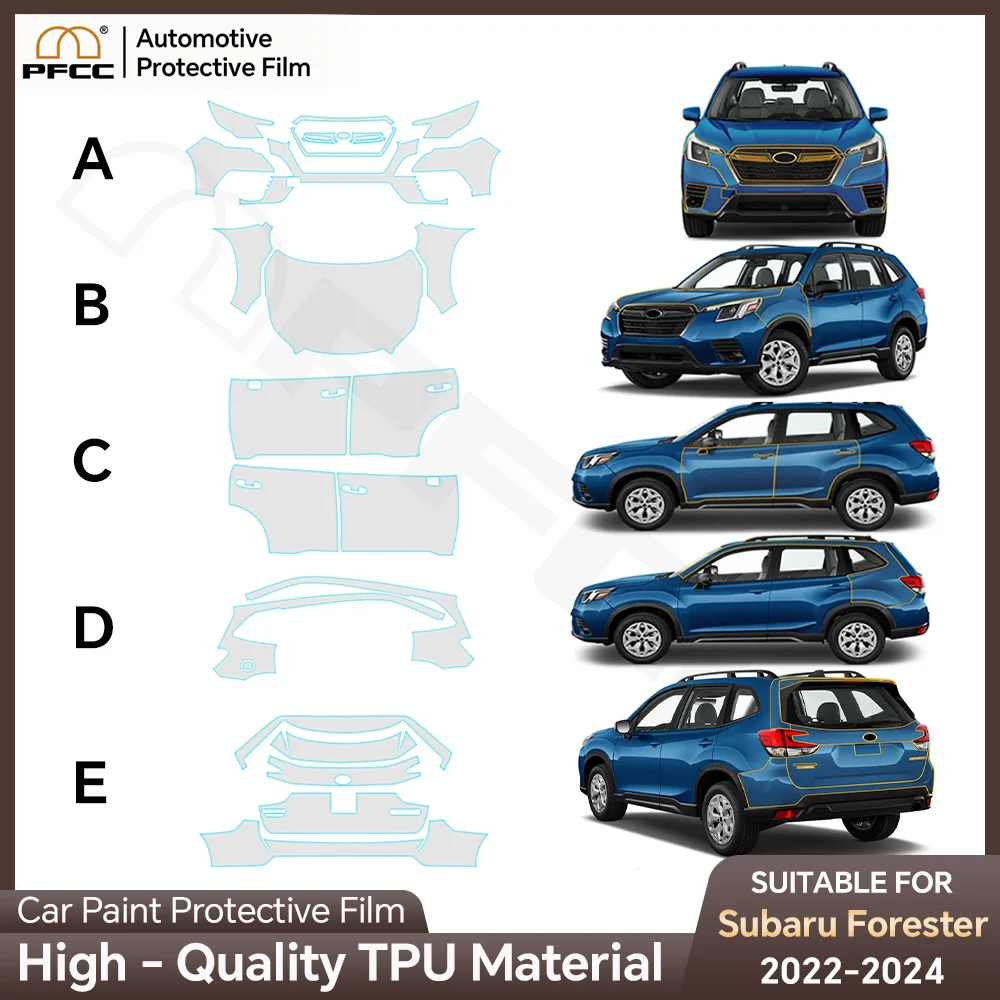 

Car Paint Protection Film Pre-cut Body Sticker Anti-scratch Bra Kit Accessories Clear TPU Styling For Subaru Forester 2022-2024