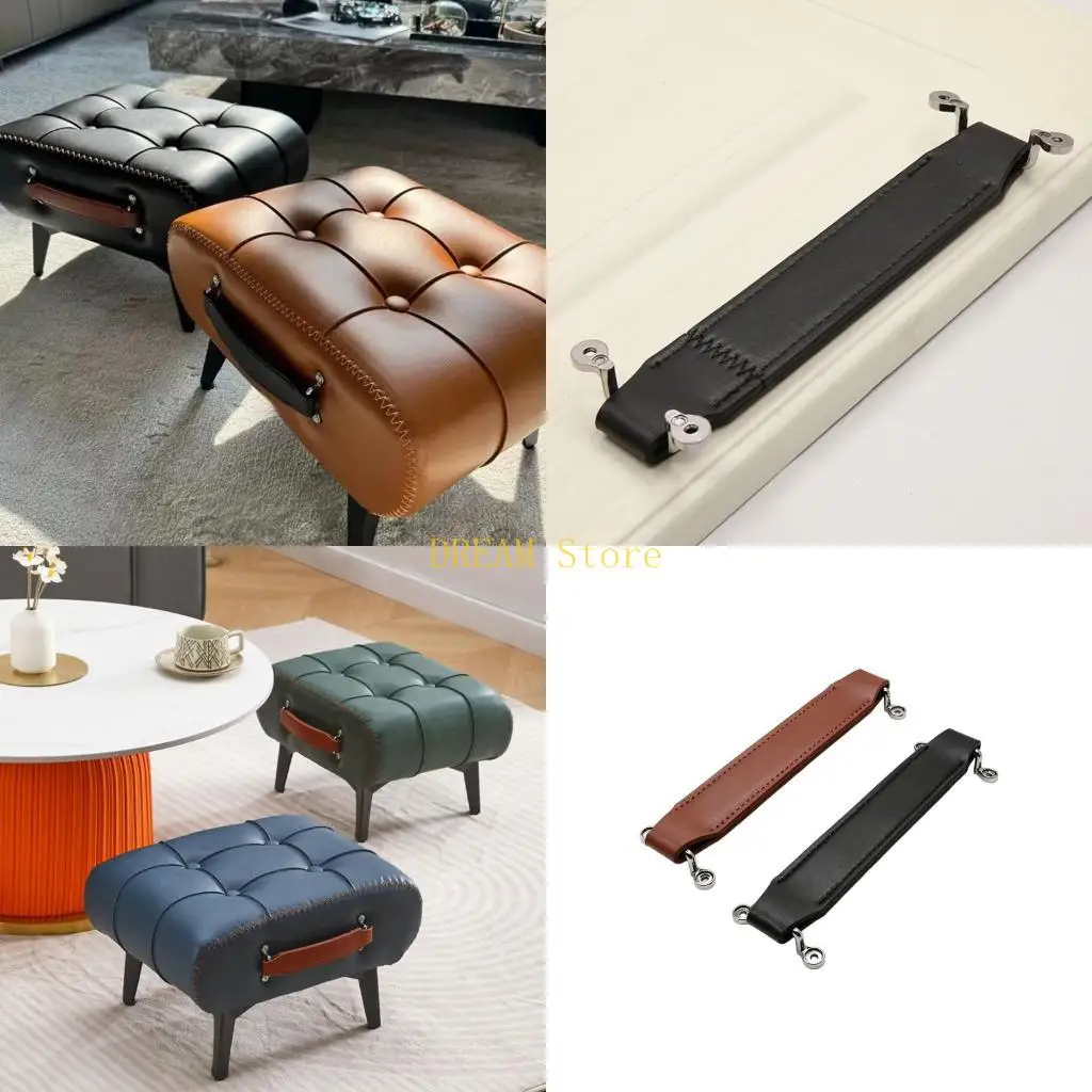 Portable Speaker Carry Handle, Leather Chair Grip with Metal Mounting Ends for Repositioning in Residential or Display Areas