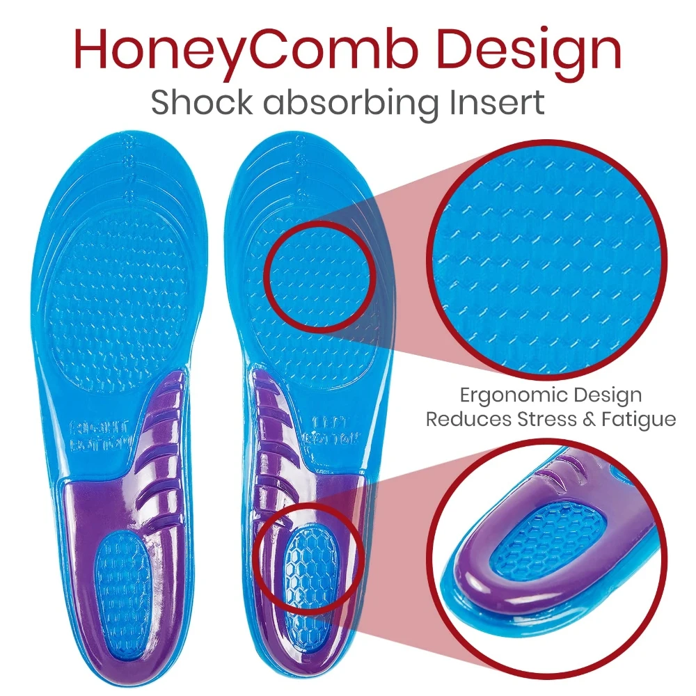 1Pair Silicone Insoles for Shoes Orthotic Arch Support Insole Soft Shoe Inserts Sport Anti-slip Template for Man Women Shoe Sole