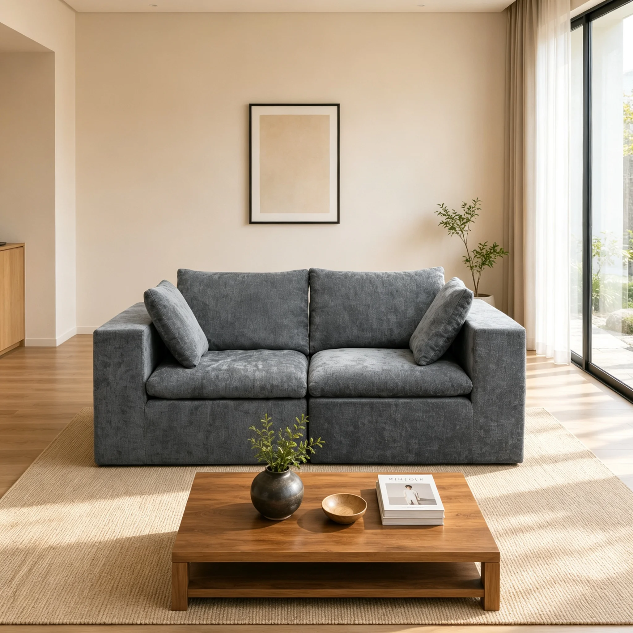 Customizable Upholstery Vacuum Pack Modular Compressed Sofa Set Modern Sectional Couch for Apartment Condo