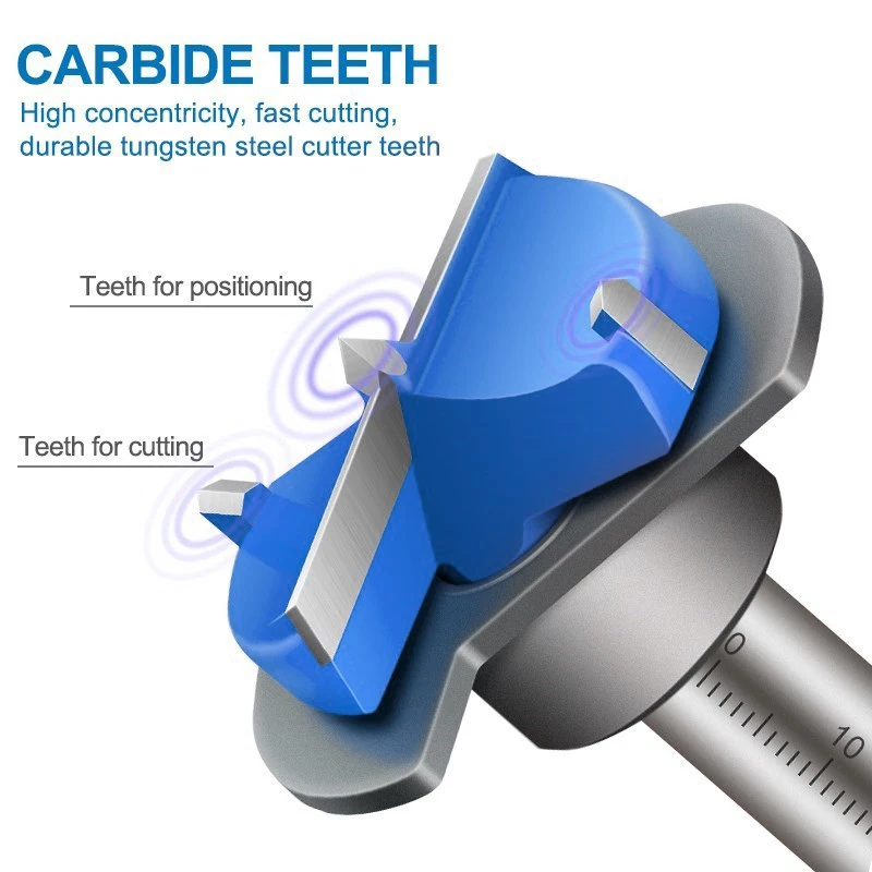 Hinge Hole Opener 15-35mm Adjustable Carbide Drill Bit Woodworking Position Hole Saw Forstner Drill Bit Boring Bit Wood Cutter
