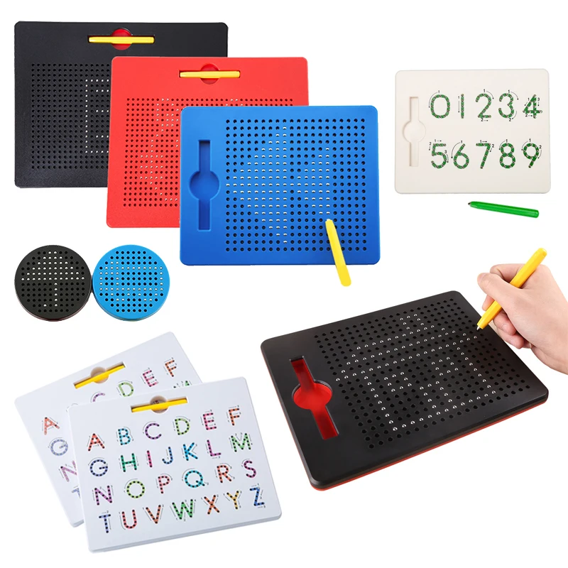 Kids Magnetic Steel Ball Drawing Board Toys Parish Alphanumeric Learning Writing Board Diy Drawing Sensory Training Travel Game