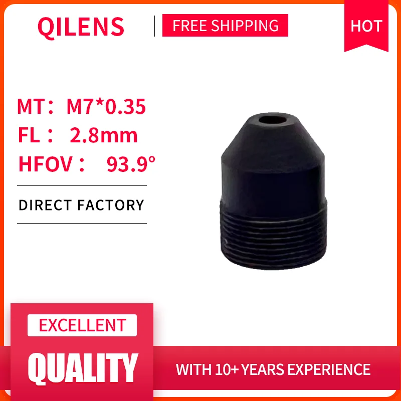 QILENS obiektywy kamery przemysłowej M7 2.8mm dla bezpieczeństwa 720P 1080P HD Mini obiektyw otwór zawleczki